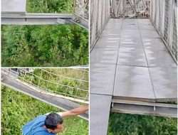 Warga keluhkan Jembatan gantung Rangka Baja Keban Agung Rusak Parah, Pengunjung dan Warga Desa Minta Perhatian Pemerintah