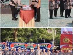 Polres OKU Gelar Upacara Serah Terima Jabatan Wakapolres, Kasat, dan Kapolsek