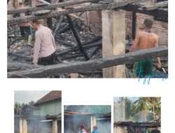 Kebakaran Hanguskan Rumah Dua Lantai di Kec.Lubuk Batang,Kab.OKU
