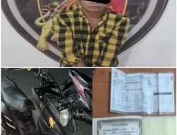 POLISI AMANKAN TERSANGKA PENGGELAPAN SEPEDA MOTOR, TERSANGKA MENGAKUI JUAL BARANG CURIAN